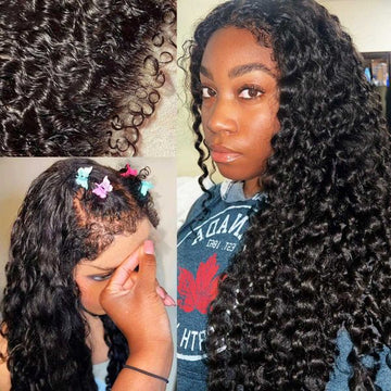 Water Wave Type 4C Hairline Edges Wigs 13x4 HD Lace Front Human Hair Wigs For Black Women | Bosun Hair