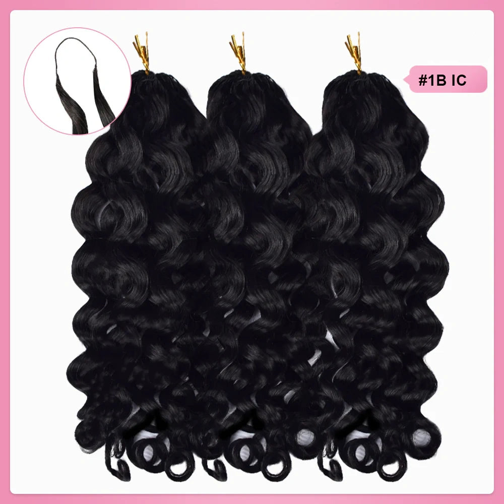 Bosun Hair Italian Curly Crochet Hair Natural Black Human Hair Extensions