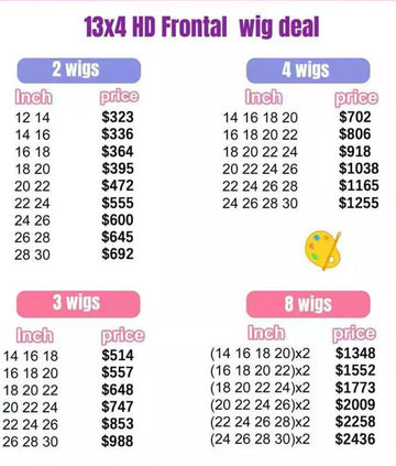 Bosun Hair 13*4 HD Lace Unit Frontal Wig Wholesale Package Deals