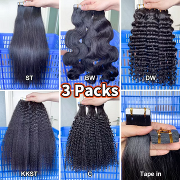 Bosun Hair Affordable Tape In Hair Extensions 3 Pcs Pack Deal