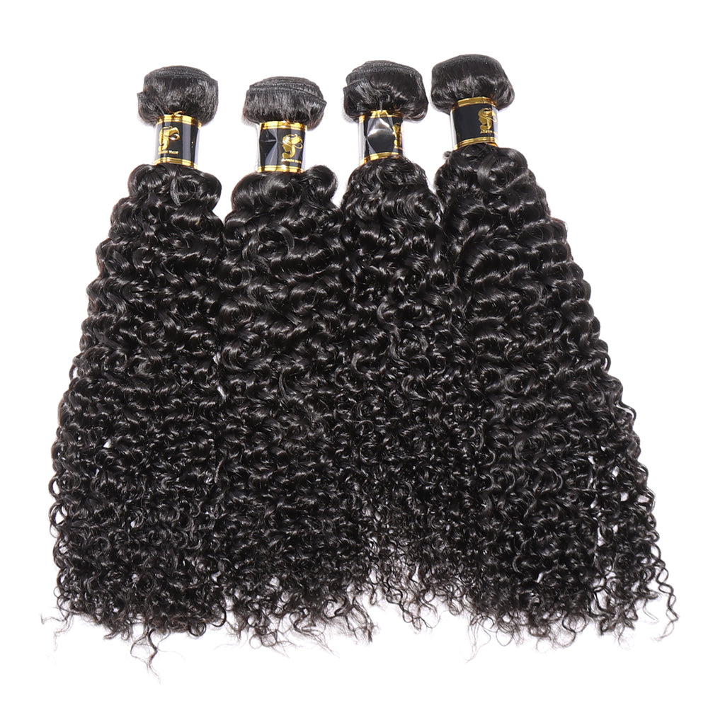 Bosun Hair Kinky Curly 5 Bundles Natural Black Color 100% Human Hair
