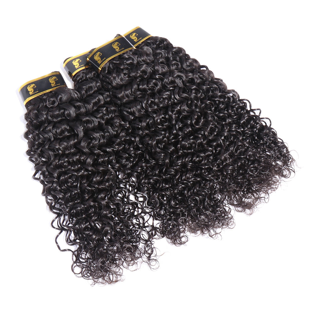 Bosun 4 Bundles Jerry Curly Human Hair Bundles Unprocessed Hair Weaves