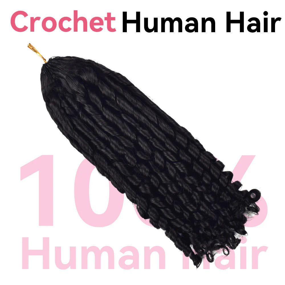 Bosun Hair Pissy Curl Pixe Crochet Hair Natural Black Human Hair Extensions