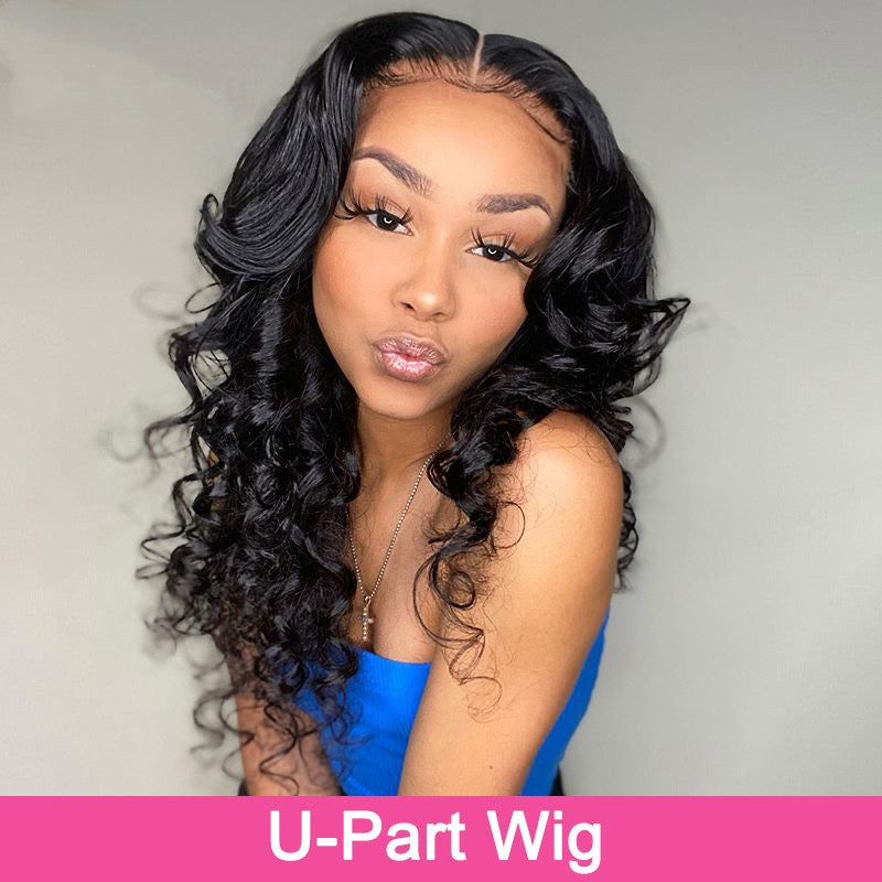 BOSUN HAIR New Arrival Upart Wig Natural Black Loose Wave Wigs