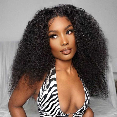 Bosun Hair Wear Go Kinky Curly Lace Front Wigs Pre Cut Lace with Natural Hairline Glueless Wigs