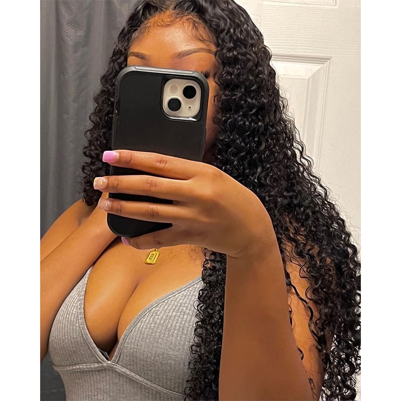 Bosun Hair Wear Go Kinky Curly Lace Front Wigs Pre Cut Lace with Natural Hairline Glueless Wigs