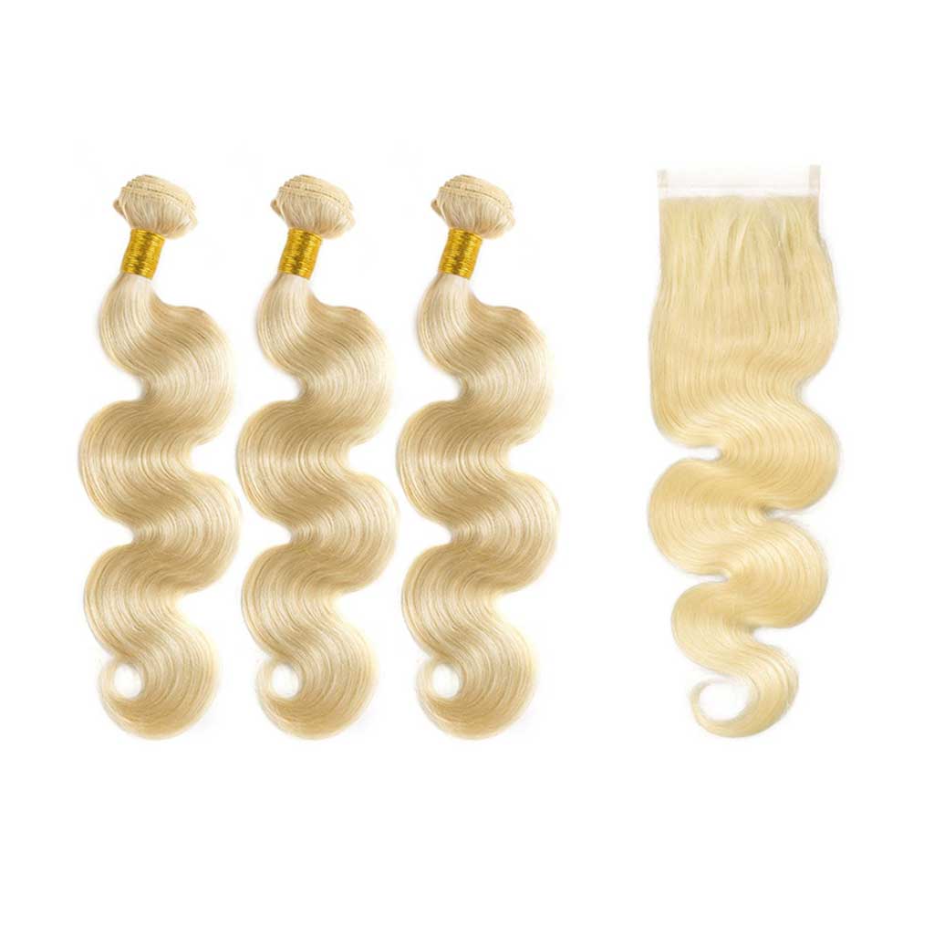 Bosun Hair Body Wave 613 Blonde Bundles With 4x4 5x5 6x6 HD Lace Closure Deal