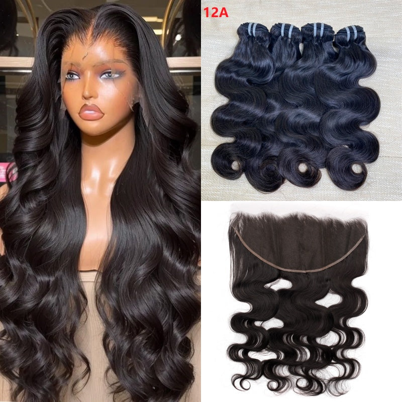 Bosun Hair Body Wave Human Hair 3 Bundles with 13x4 13x6 HD Lace Frontal