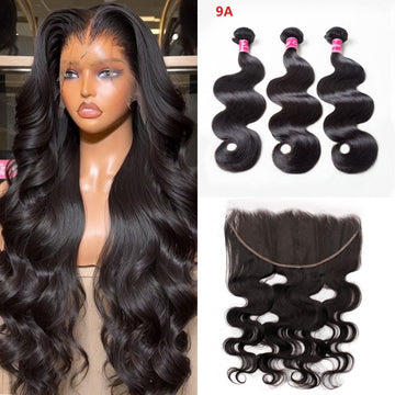 Bosun Hair Body Wave Human Hair 3 Bundles with 13x4 13x6 HD Lace Frontal