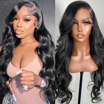 Bosun Hair Body Wave Lace Frontal Wig 13x4/13x6 HD Full Frontal Bleached Knots Wig Pre-plucked 100% Human Hair Wig