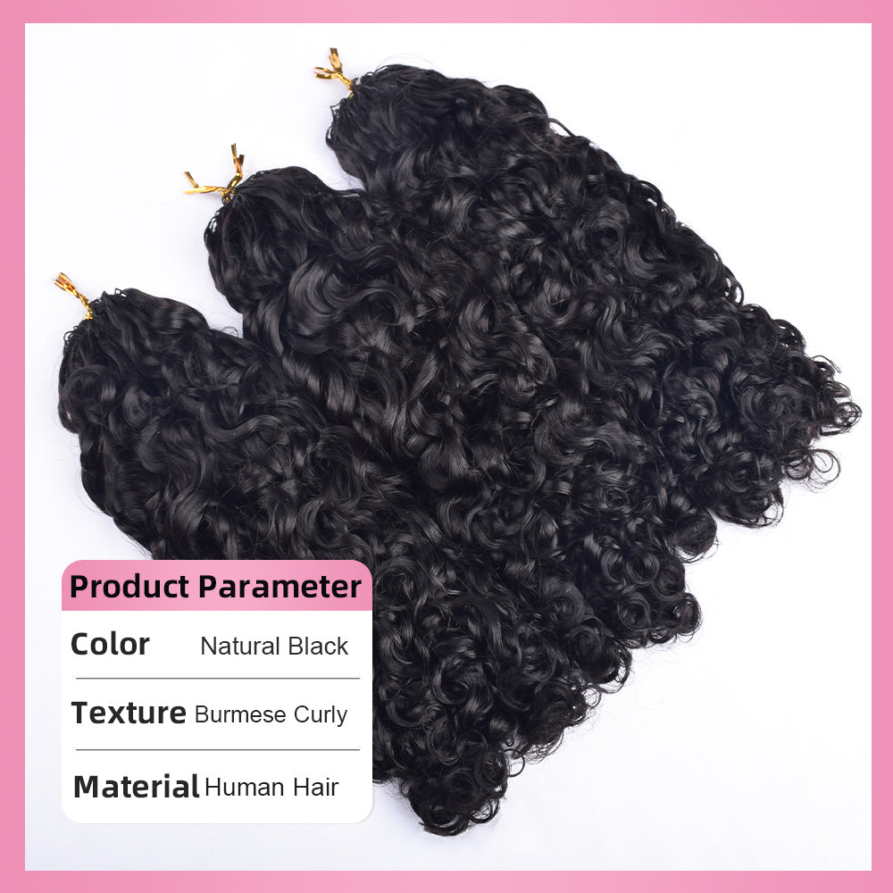 Bosun Hair Burmese Curly Crochet Hair Natural Black Human Hair Extensions