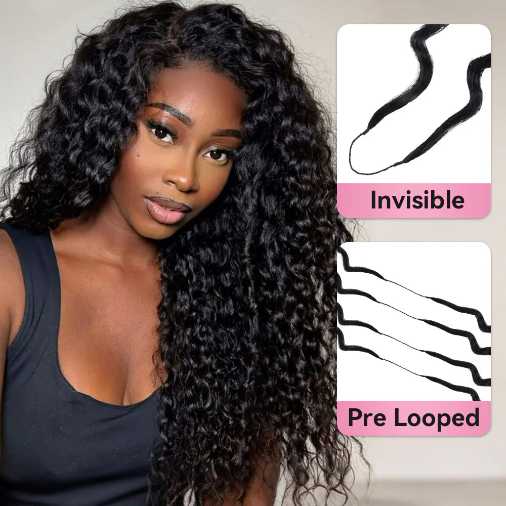 Bosun Hair Deep Curly Crochet Hair Natural Black Human Hair Extensions