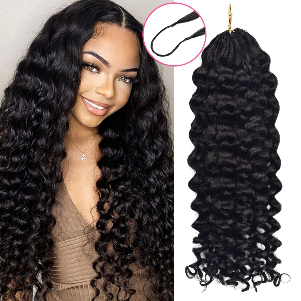 Bosun Hair Deep Curly Crochet Hair Natural Black Human Hair Extensions