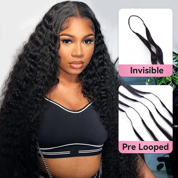 Bosun Hair Deep Wave Crochet Hair Natural Black Human Hair Extensions