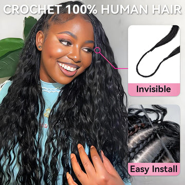 Bosun Hair Italian Curly Crochet Hair Natural Black Human Hair Extensions