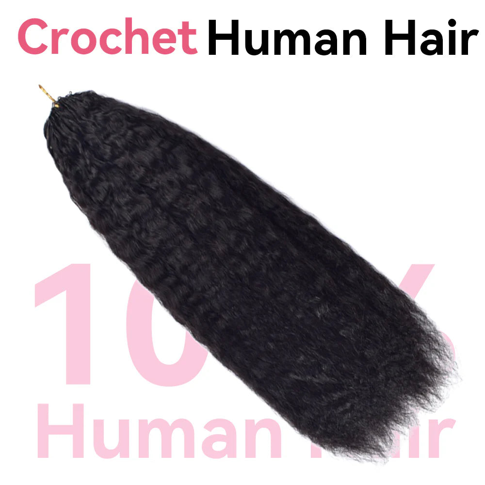 Bosun Hair Kinky Straight Crochet Hair Natural Black Human Hair Extensions