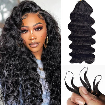 Bosun Hair Loose Deep Wave Crochet Hair Natural Black Human Hair Extensions