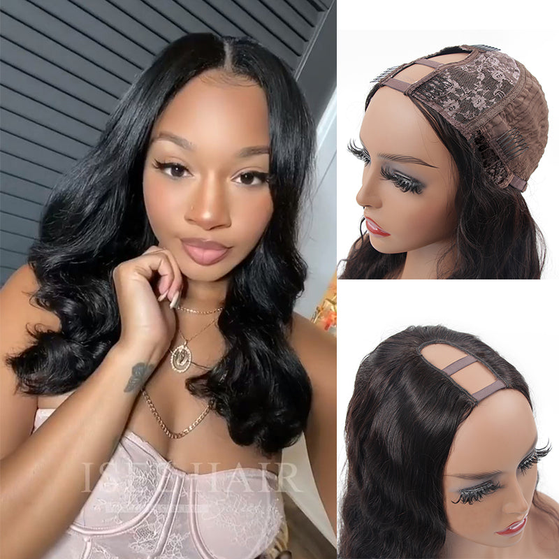 BOSUN HAIR U Part Wig Human Hair Body Wave Upart Wigs Natural Color For Women Glueless wigs