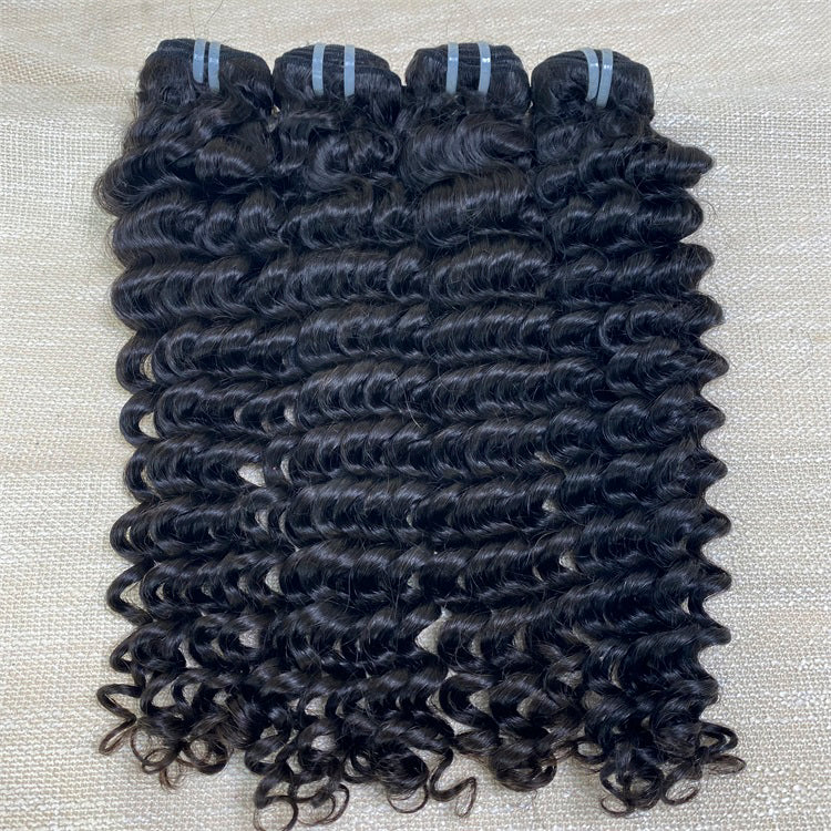 12A Raw Quality Deep Wave Hair Unprocessed Hair 3 Bundles Deal