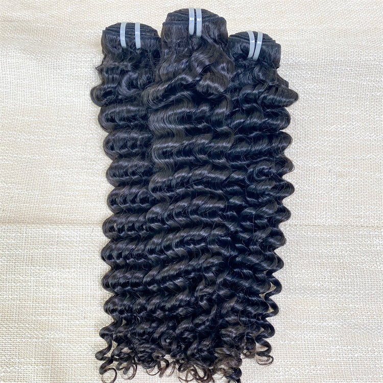 12A Raw Quality Deep Wave Hair Unprocessed Hair 3 Bundles Deal