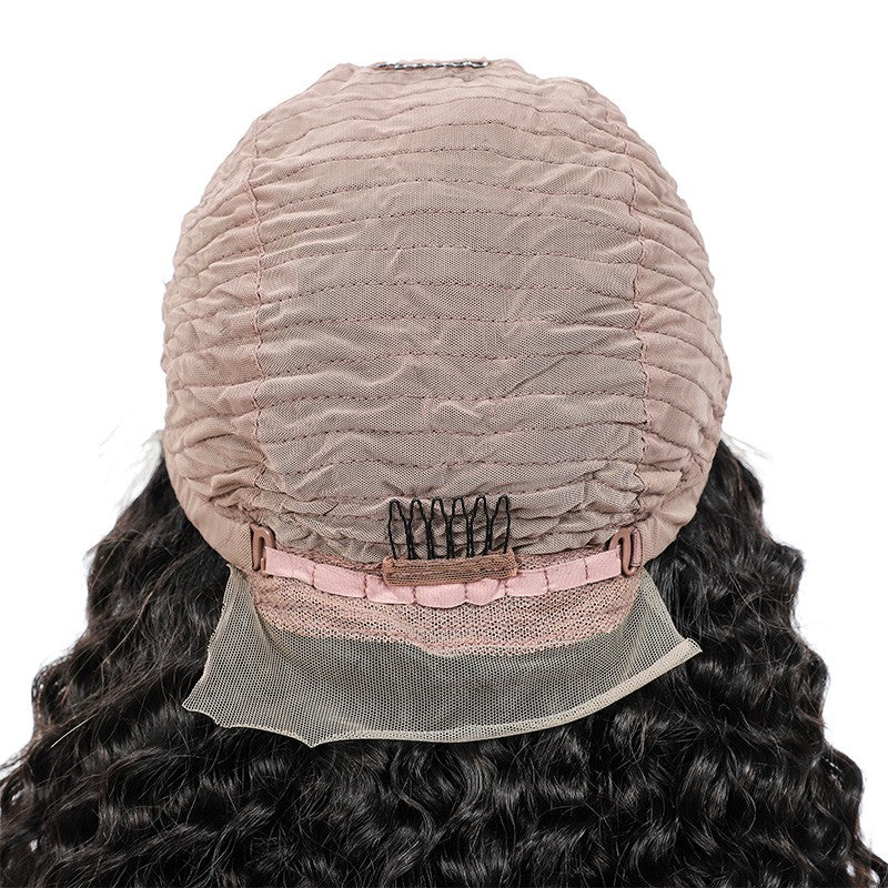 BOSUN HAIR Deep Wave Tpart Wig Human Hair Natural Black Color Lace Part Wig with Natural Hairline