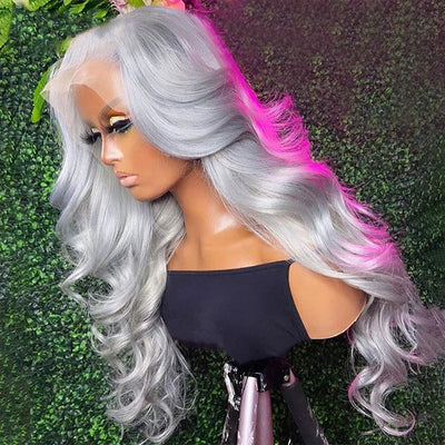 Bosun Hair Silver Gray 13x4 Body Wave Wig Silver Color 100% Human Hair Wig