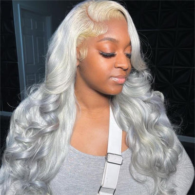 Bosun Hair Silver Gray 13x4 Body Wave Wig Silver Color 100% Human Hair Wig