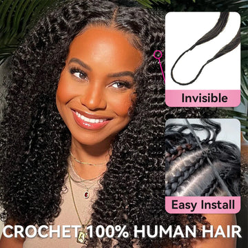 Bosun Hair Kinky Curly Crochet Hair Natural Black Human Hair Extensions