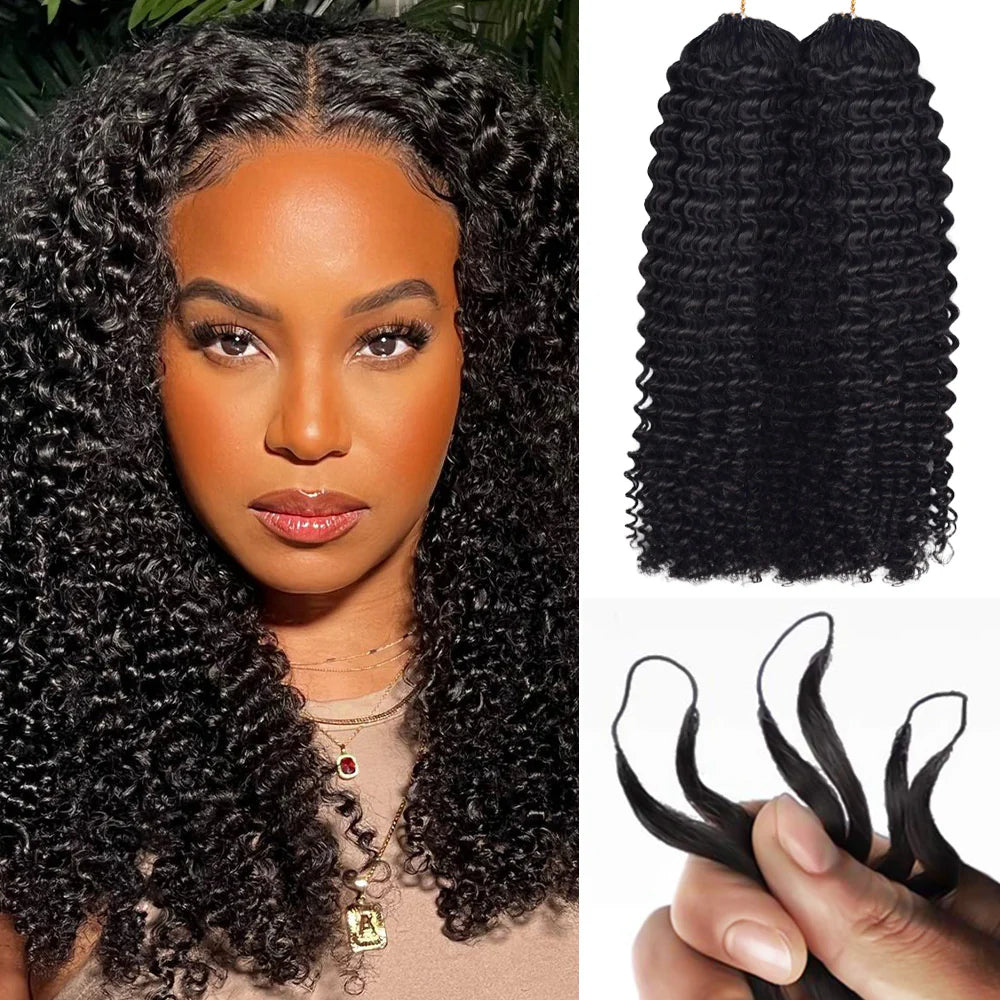 Bosun Hair Kinky Curly Crochet Hair Natural Black Human Hair Extensions