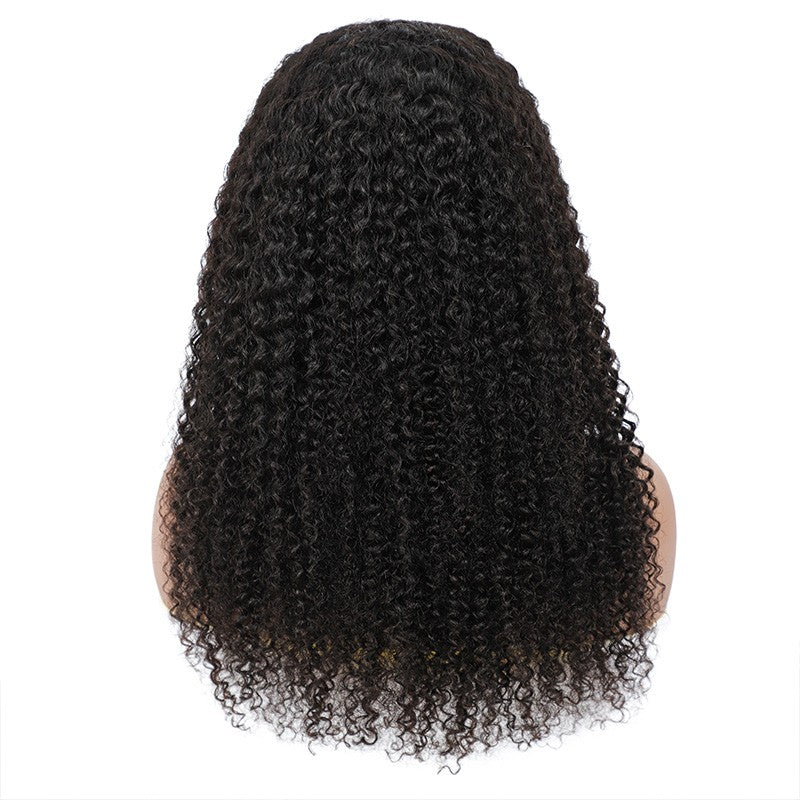 Bosun Hair Kinky Curly Tpart Wig Human Hair Natural Black Color Lace Part Wig with Natural Hairline