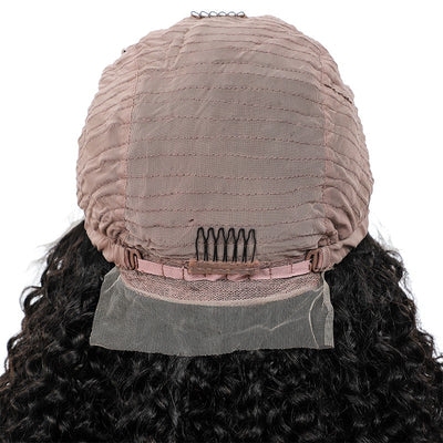 Bosun Hair Kinky Curly Tpart Wig Human Hair Natural Black Color Lace Part Wig with Natural Hairline