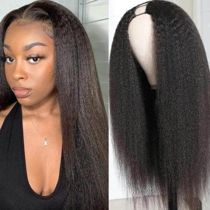 Kinky Straight U Part Human Hair Glueless wigs | BOSUN HAIR