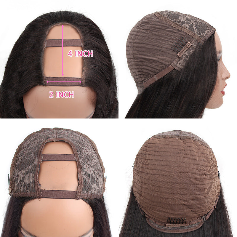 Kinky Straight U Part Human Hair Glueless wigs | BOSUN HAIR