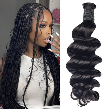 Natural Black Boho Braids Loose Deep Wave No Weft Bulk Hair for Human Hair 2026