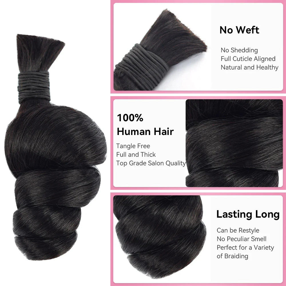 2026 Boho Braids Loose Wave No Weft Bulk Hair for Human Hair BOSUN HAIR