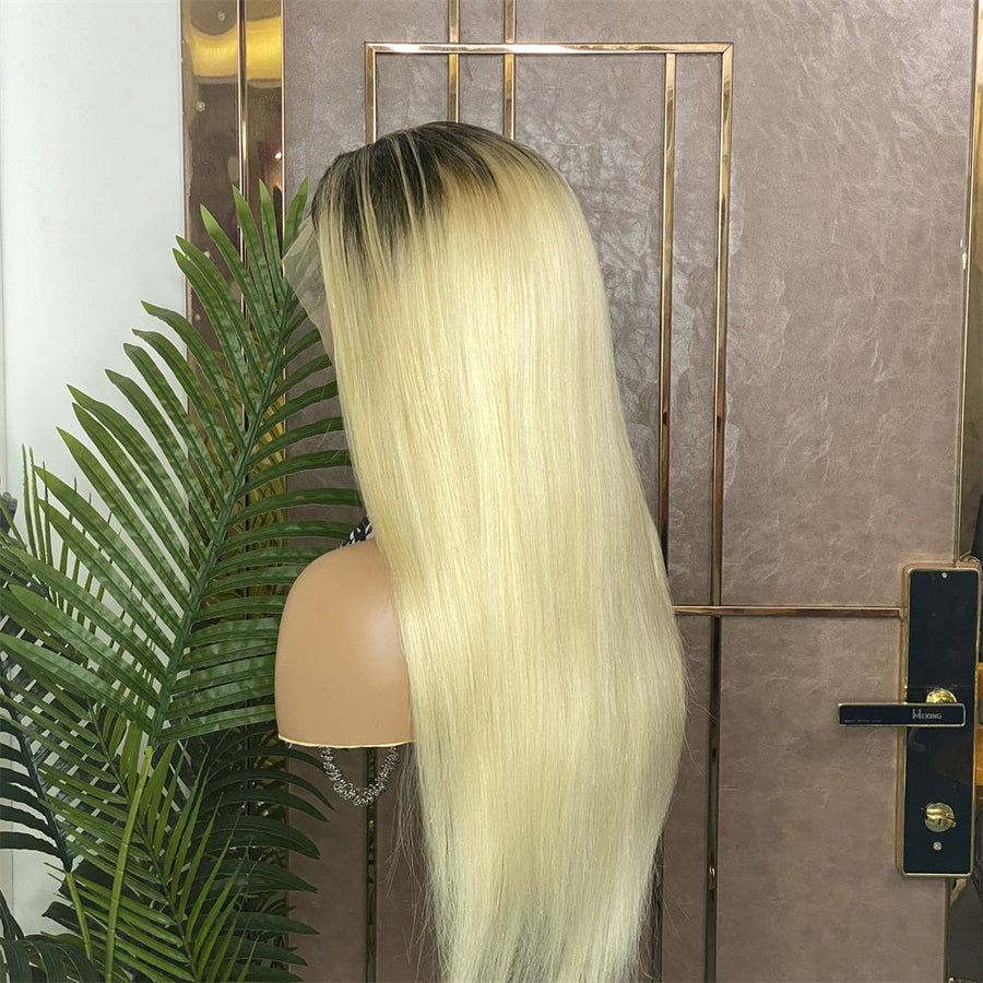 Bosun Hair Straight Human Hair Wig 1b/613 Ombre Blonde 13x4 Lace Frontal Wig