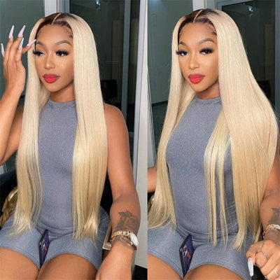 Bosun Hair Straight Human Hair Wig 1b/613 Ombre Blonde 13x4 Lace Frontal Wig