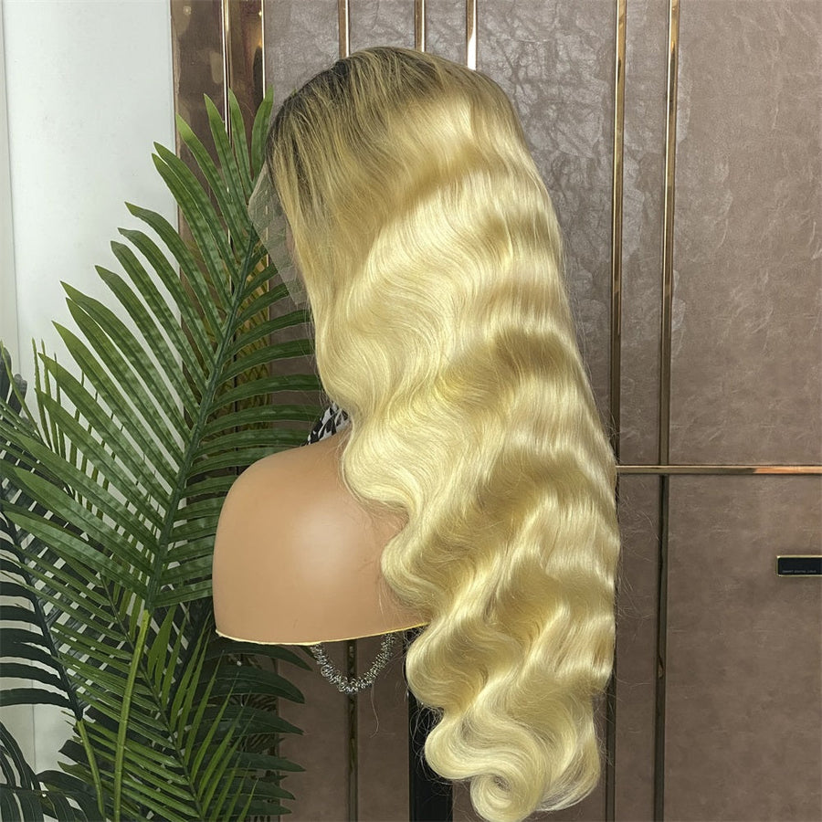 Bosun Hair Ombre Blonde Body Wave 1b/613 Lace Front Wig Pre-plucked 13x4 Lace Body Wave Human Hair Wig