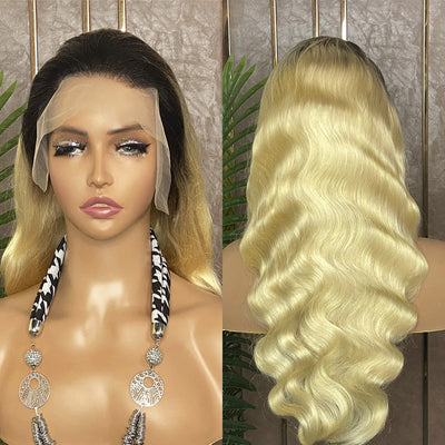 Bosun Hair Ombre Blonde Body Wave 1b/613 Lace Front Wig Pre-plucked 13x4 Lace Body Wave Human Hair Wig