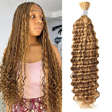 #P27/30 Deep Wave Bulk Human Hair For Braiding BOSUN HAIR