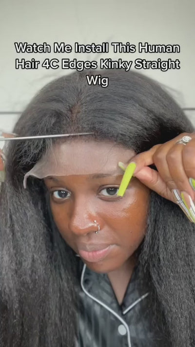 kinky straight 4c edges wigs