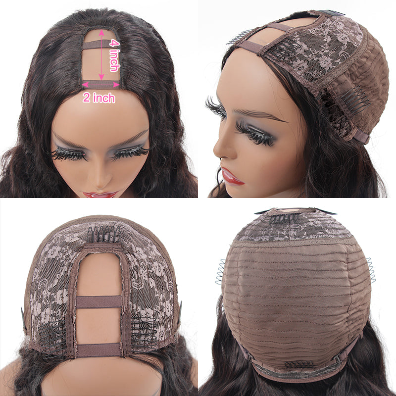 Bosun Hair New Arrival U part Wig 100% Human Virgin Hair Silky Straight Wigs