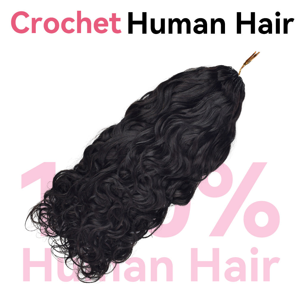 Bosun Hair Water Wave Crochet Hair Natural Black Human Hair Extensions