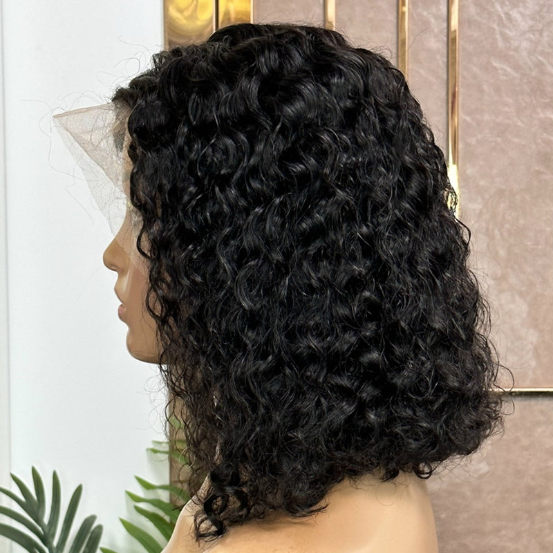 Bosun Hair Deep Curly Hair Bob Wig Lace Front Wig Middle Part Free Part