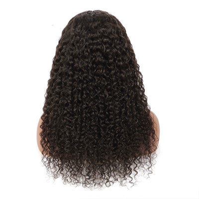 BOSUN HAIR Water Wave Tpart Wig Human Hair Natural Black Color Lace Part Wig with Natural Hairline