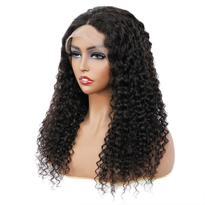 BOSUN HAIR Water Wave Tpart Wig Human Hair Natural Black Color Lace Part Wig with Natural Hairline