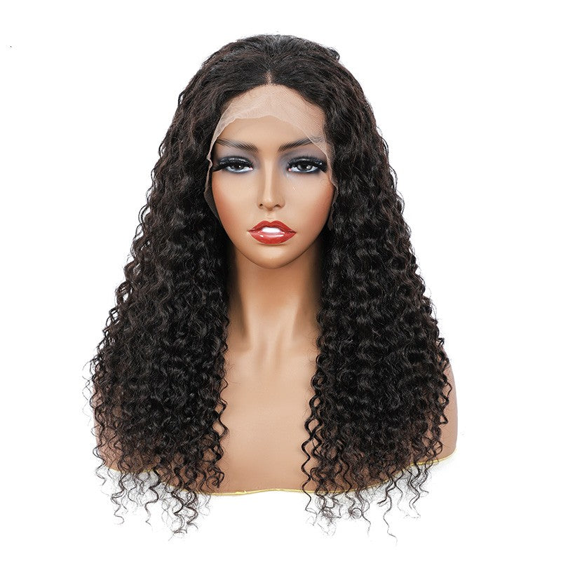 BOSUN HAIR Water Wave Tpart Wig Human Hair Natural Black Color Lace Part Wig with Natural Hairline