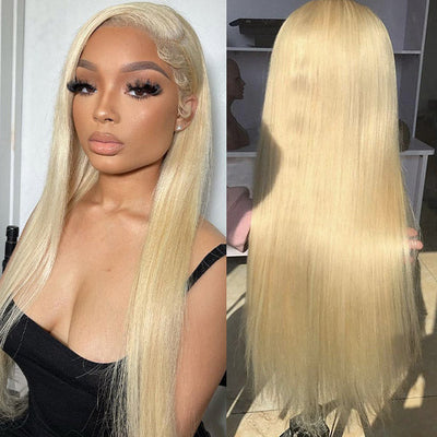 Bosun Hair Blonde Straight Human Hair 13x4 HD 613 Lace Front Wigs