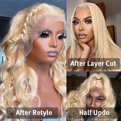 Bosun Hair Blonde Straight Human Hair 13x4 HD 613 Lace Front Wigs