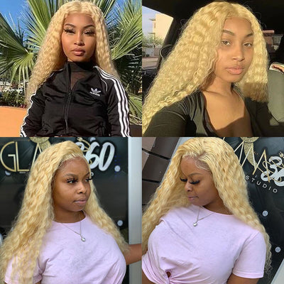 Bosun Hair 613 Blonde Deep Wave Wigs Human Hair 13×4 Undetectable Lace Front Wigs